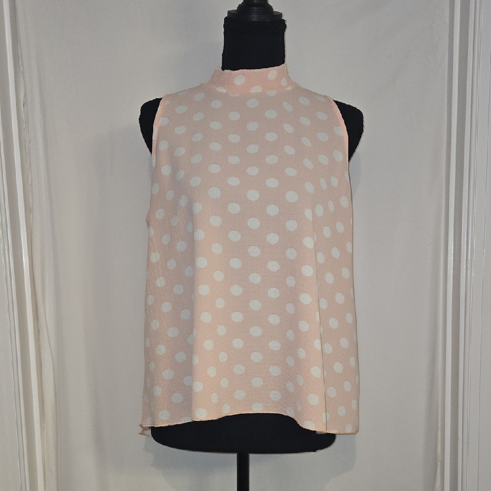 BEWARE! Polka Dot Blouse - Soft Pink and White